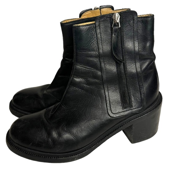 Maison Martin Margiela Leather Side Zip Ankle Boot Size 9 - Picture 1 of 8